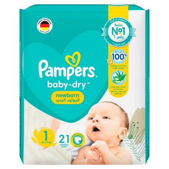 Picture of Pampers Baby-Dry Diapers Size 1, Newborn 2-5kg 21pcs