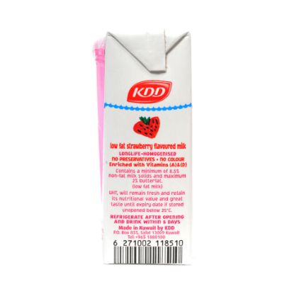 Picture of KDD 1-2-3 Strawberry Milk Long Life Low Fat 125ml x 6 Pieces(N)