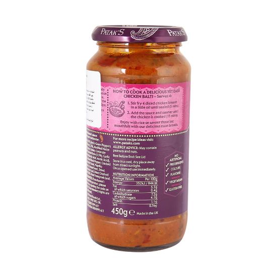 Picture of Patak's Balti Sauce Medium 450g(N)