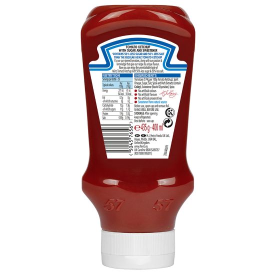 Picture of Heinz Less Sugar and Salt Tomato Ketchup 435g