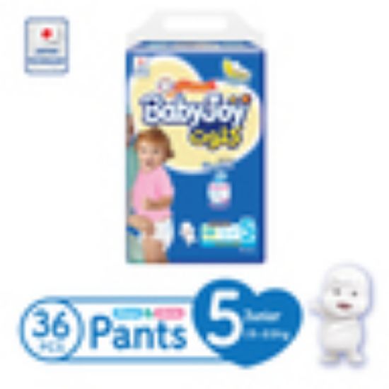 Picture of BabyJoy Culotte Pants Diaper Size 5 Junior Jumbo Pack 15-22kg 36 Count