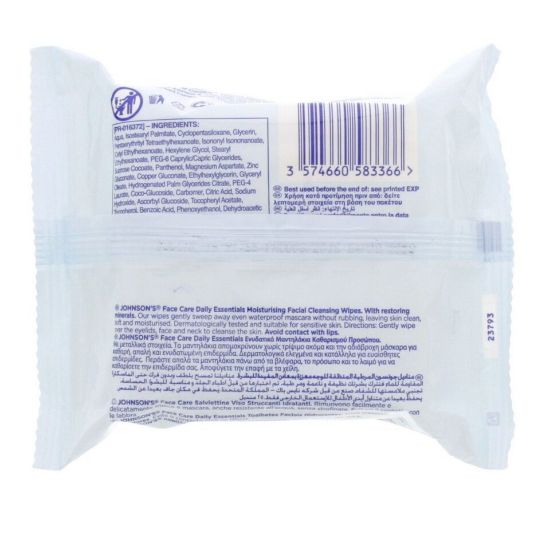 Picture of Johnson's Daily Essentials Moisturising Cleansing Wipes 25pcs x 2