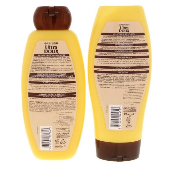 Picture of Garnier Ultra Doux Nourishing Shampoo With Avocado Oil And Shea Butter 400ml + Conditioner 400ml