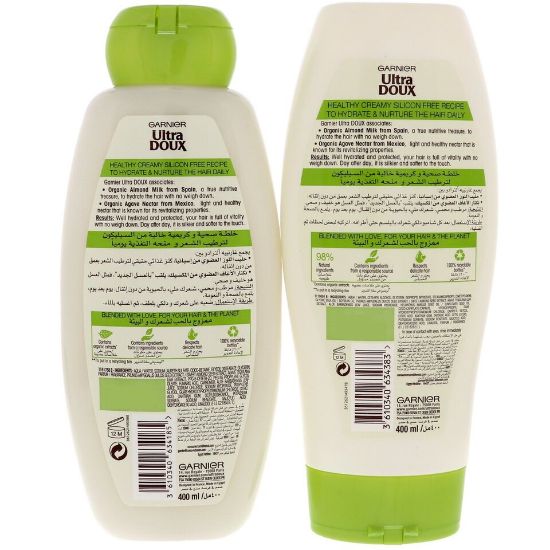 Picture of Garnier Ultra Doux Nurturing Almond Shampoo 400ml + Conditioner 400ml