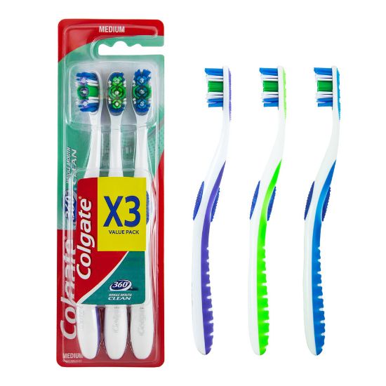 Picture of Colgate 360 Whole Mouth Clean Toothbrush Medium 2+1