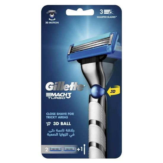 Picture of Gillette Mach3 Turbo 3D Razor 1 Handle + 2 Blades