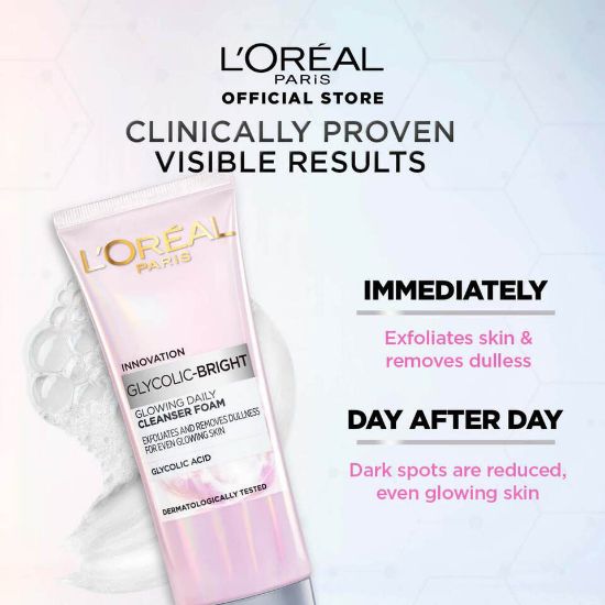 Picture of L'Oreal Paris Glycolic Bright Cleanser Foam 100ml