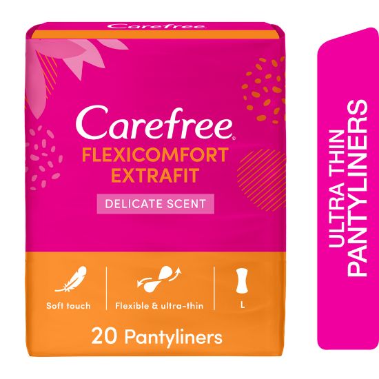 Picture of Carefree Panty Liners FlexiComfort ExtraFit Delicate Scent 20pcs