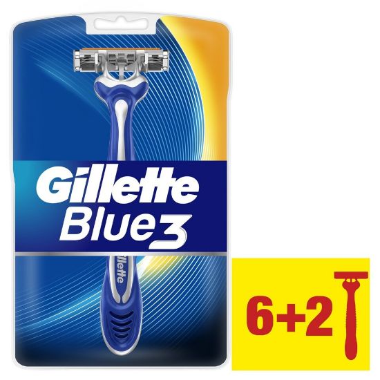 Picture of Gillette Blue3 Men’s Disposable Razors 6pcs + 2