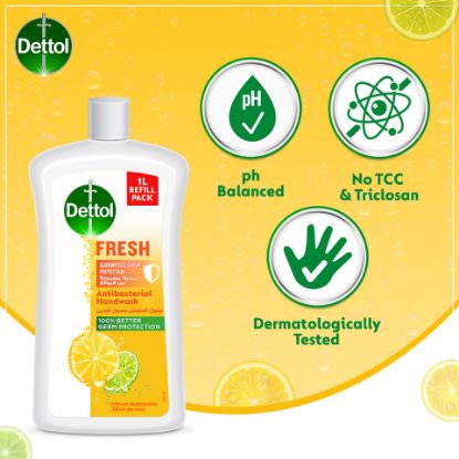 Picture of Dettol Fresh Handwash Liquid Soap Refill Citrus & Orange Blossom Fragrance 1Litre