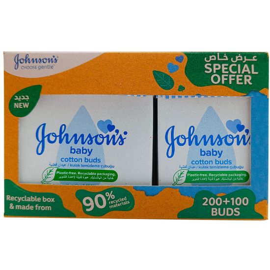 Picture of Johnsons Baby Cotton Buds 200pcs + 100pcs