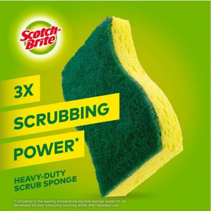 Picture of Scotch Brite Heavy Duty Scrub Sponges Size 114mm x 68mm x 15mm 3pcs