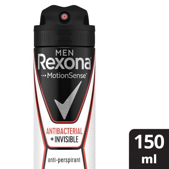 Picture of Rexona Men Antiperspirant Deodorant Spray Motion Sense Antibacterial + Invisible 150ml