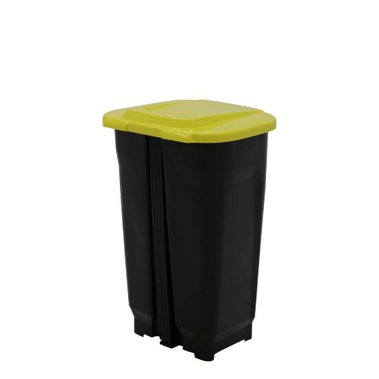 Picture of Tramontina Recycle T-Force Pedal Bin 50Ltr Black Yellow