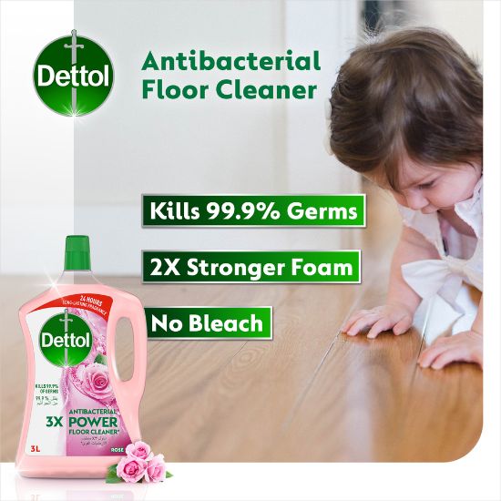 Picture of Dettol Rose Antibacterial Power Floor Cleaner 3Litre