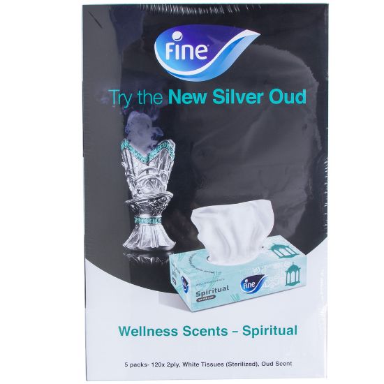 Picture of Fine Facial Tissue Spiritual Silver Oud 2ply 5 x 120 Sheets