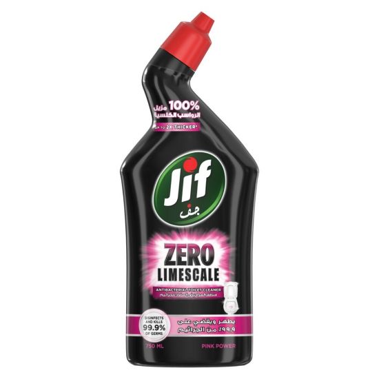 Picture of JIF Zero Limescale Pink Power Anti-Bacterial Toilet Cleaner 750ml