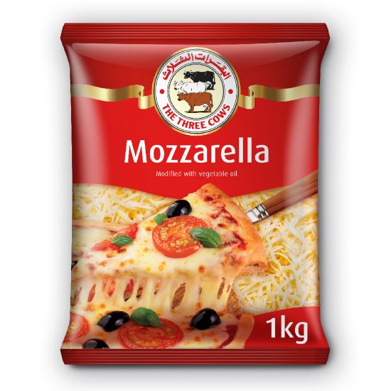 Picture of The Three Cows Shredded Mozzarella Cheese 1kg