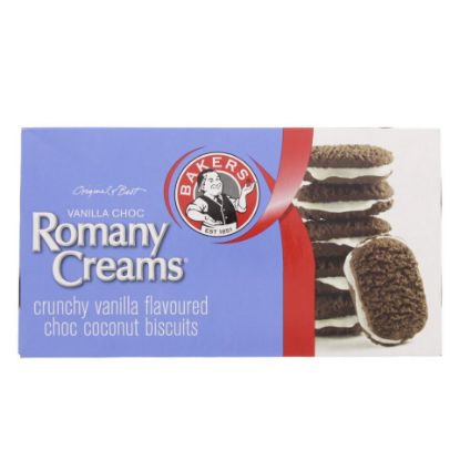 Picture of Bakers Romany Creams Crunchy Vanilla Flavoured Choco Coconut Biscuits 200g