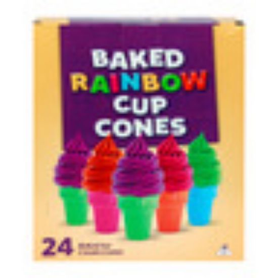 Picture of Honeyfield Baked Ice Cream Cup Cones Rainbow 24pcs