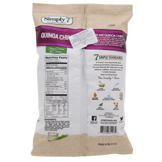 Picture of Simply 7 Quinoa Chips Sour Cream and Onion 99g