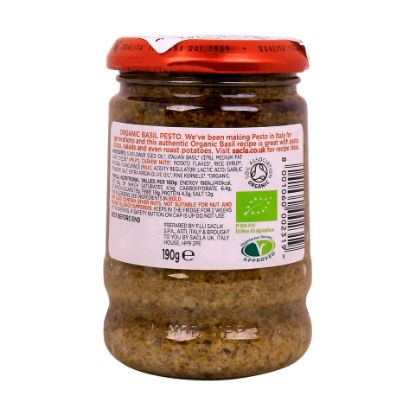 Picture of Sacla Organic Basil Pesto Vegetarian Recipe 190g