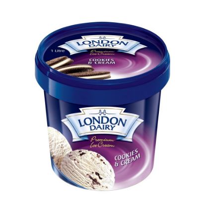 Picture of London Dairy Cookies & Cream Ice Cream 1Litre