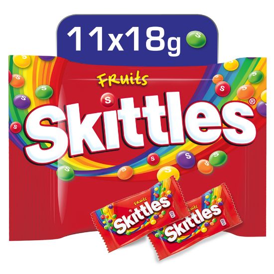 Picture of Skittles Candy Coated Chewy Lens Fruit 11 x 18g(N)