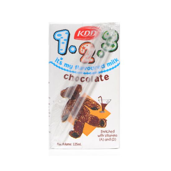 Picture of KDD 1-2-3 Chocolate Flavoured Milk Low Fat 125ml x 6 Pieces(N)