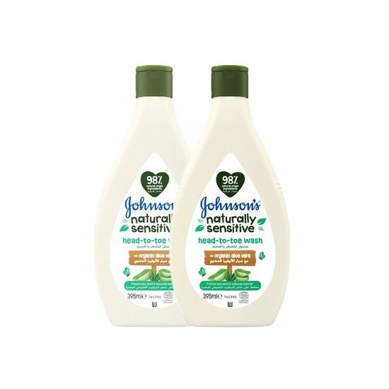 Picture of Johnson's Organic Aloe Vera Head To Toe Wash for Baby Value Pack 2 x 395 ml