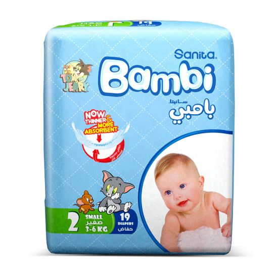 Picture of Sanita Bambi Baby Diaper Regular Pack Size 2 Small 3-6kg 19pcs