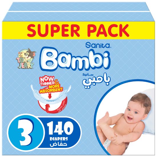 Picture of Sanita Bambi Baby Diaper Size 3 Medium 6-11kg 140pcs