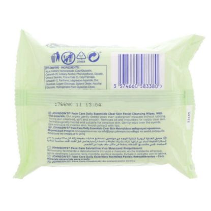 Picture of Johnson's Daily Essentials Clear Skin Cleansing Wipes 25pcs x 2