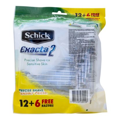 Picture of Schick Exacta 2 Sensitive Disposable Razor 12 + 6pcs