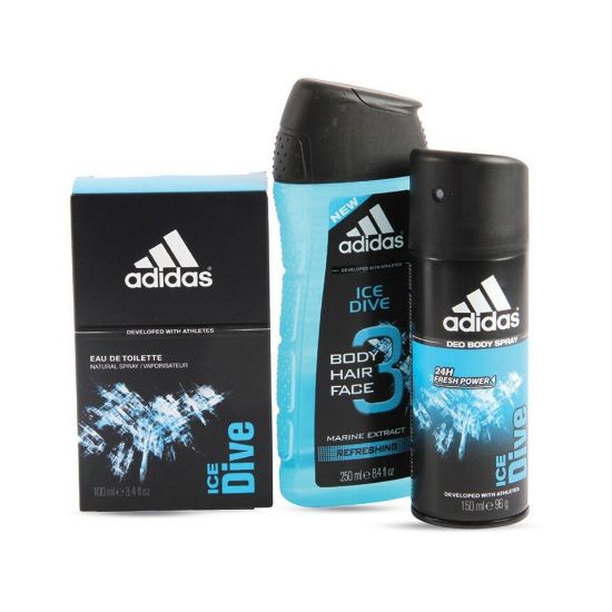 Picture of Adidas Ice Dive EDT 100ml + Shower Gel 250ml + Deo 150ml