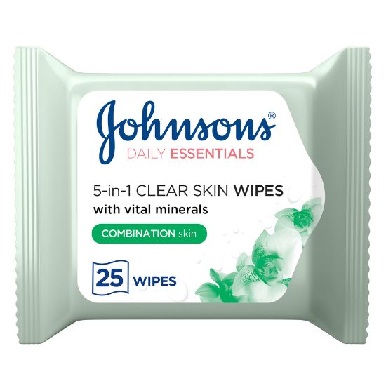 Picture of Johnson's 5in1 Daily Essentials Wipes Clear Skin Combination Skin 25pcs