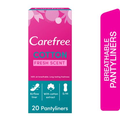 Picture of Carefree Panty Liners Cotton Fresh Scent 20pcs