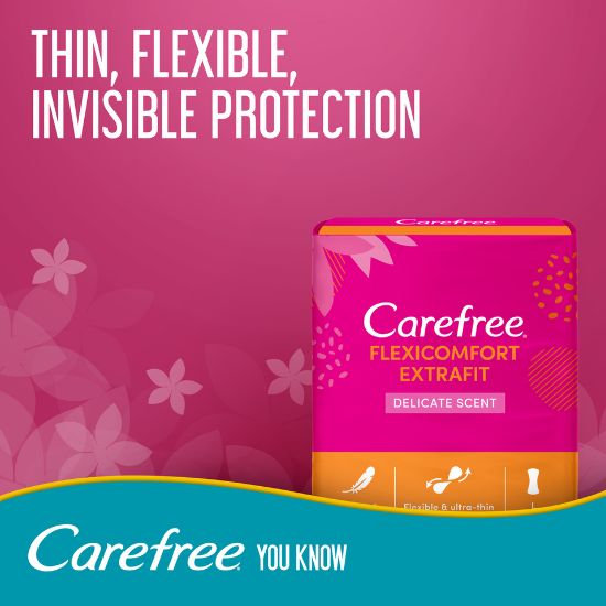 Picture of Carefree Panty Liners FlexiComfort ExtraFit Delicate Scent 20pcs