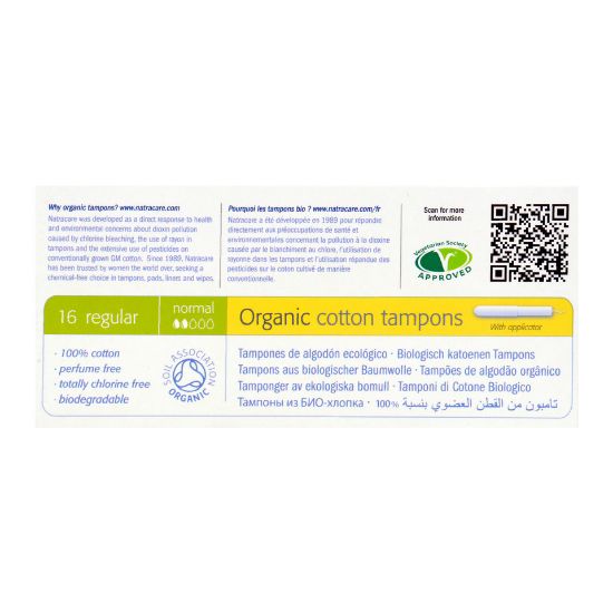 Picture of Natracare Organic Cotton Tampons Regular 16pcs