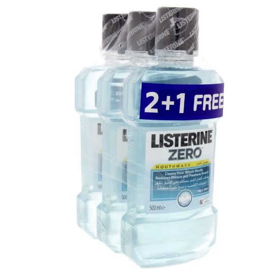 Picture of Listerine Mouthwash Zero Mild Mint 500ml X 3pcs