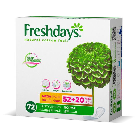 Picture of Sanita Freshdays Panty Liners Normal 52 + 20pcs