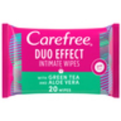 Picture of Carefree Daily Intimate Wipes Duo Effect with Green Tea and Aloe Vera 20pcs