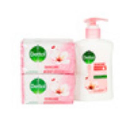 Picture of Dettol Anti-Bacterial Soap Skincare 4 x 165g + Handwash 200ml