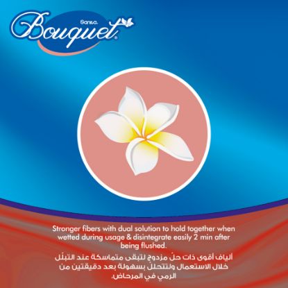 Picture of Sanita Toilet Tissue Bouquet 200 Sheets 4 Rolls