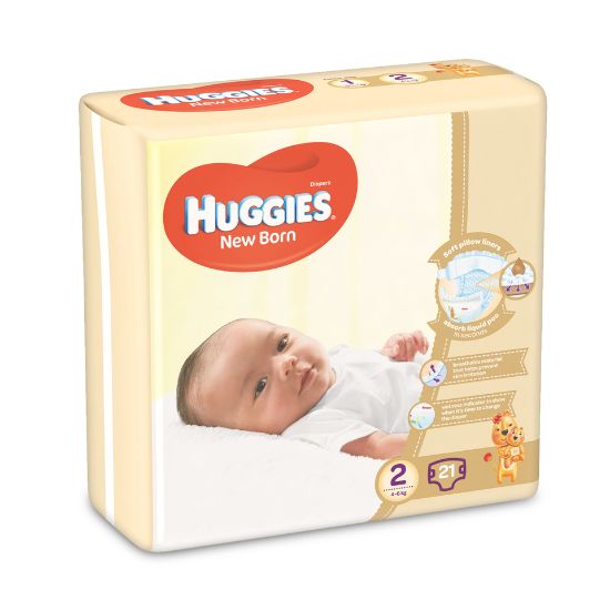 Picture of Huggies New Born Size 2 Carry 4-6kg 21pcs