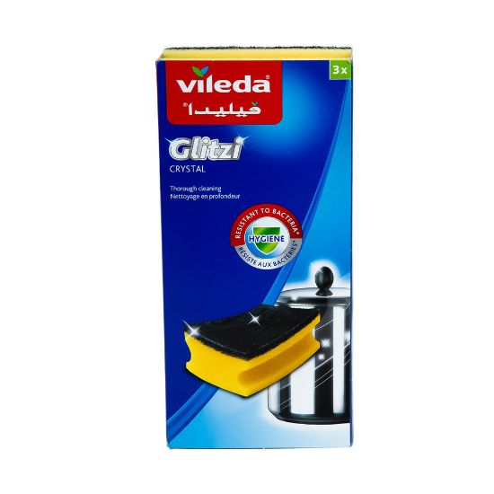 Picture of Vileda Glitzi Sponge Scourer Dish Washing High Foam 3pcs