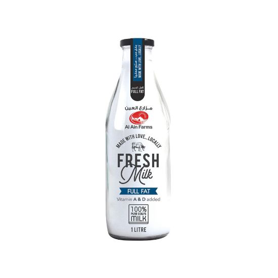 Picture of Al Ain Full Fat Fresh Milk Glass Bottle 1Litre(N)