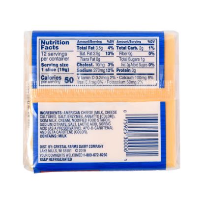 Picture of Crystal Farms Singles American Cheese 226g