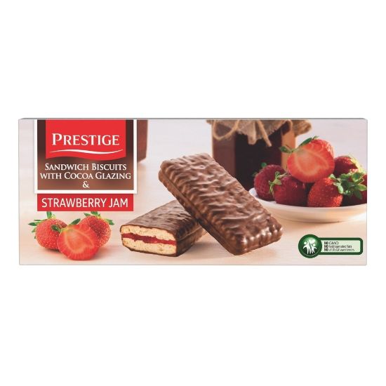 Picture of Prestige Cocoa Coated Biscuits Strawberry Jam 200g