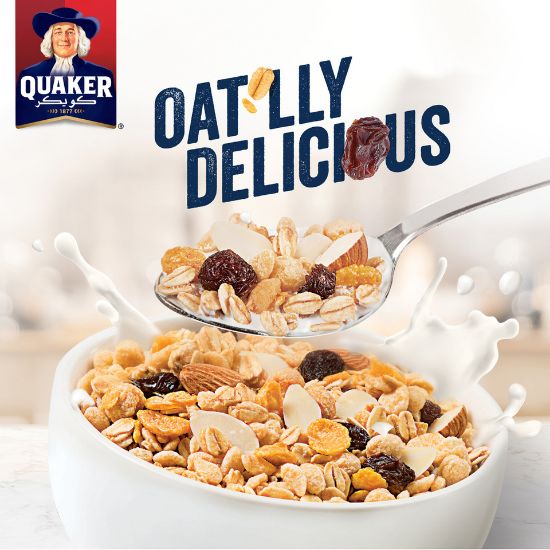 Picture of Quaker Crispy Oats Cereal Raisin & Almond 400g